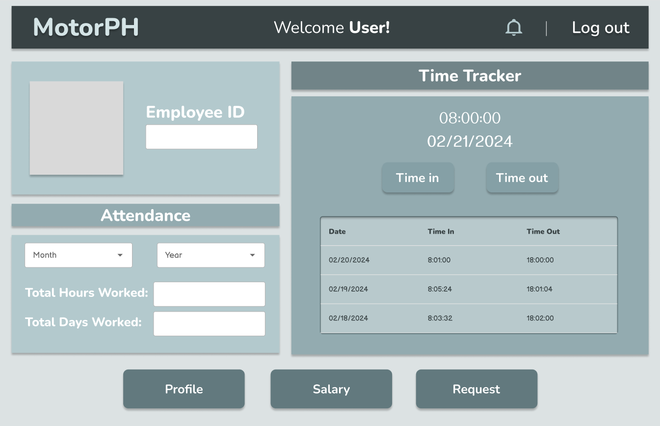 MotorPH Salary Page Layout